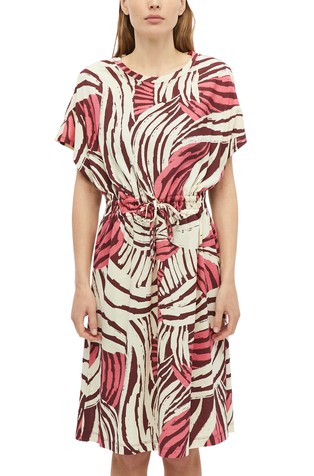 Patterned jersey dress with drawstring