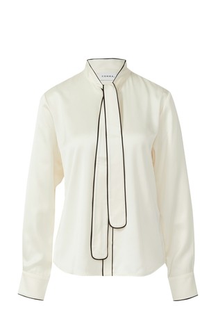 Satin blouse with pussy-bow collar