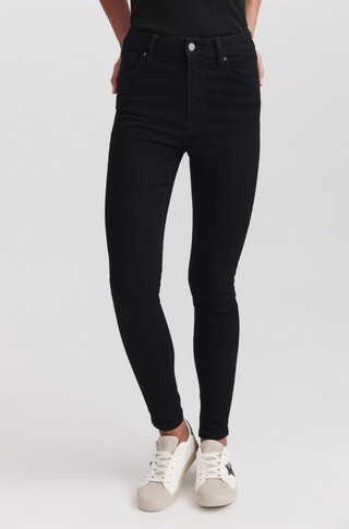 Skinny fit jeans hlače s visokim strukom
