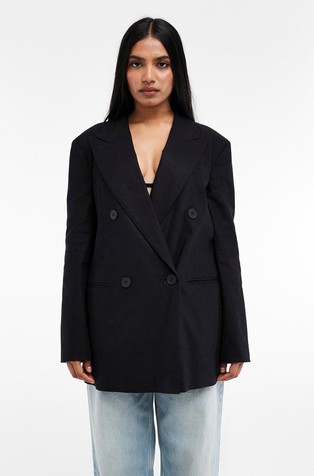 TSISABELLA sako od lana i viskoze s dvorednim kopčanjem