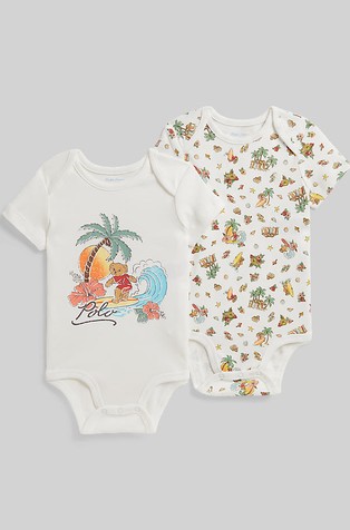 Polo Bear Cotton Bodysuit 2-pack