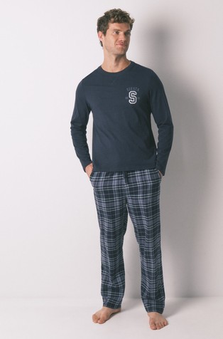 Pamučna pidžama dugih rukava