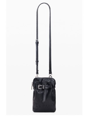 Faux leather phone holder with removable pouch