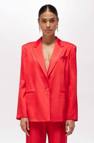 Oversized satin blazer