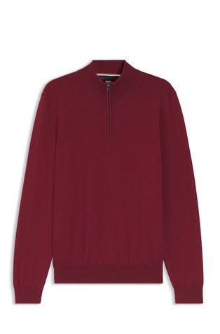 Regular fit pleten vuneni pulover s djelomičnim kopčanjem