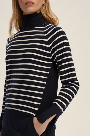 High-neck sweater viscose blend