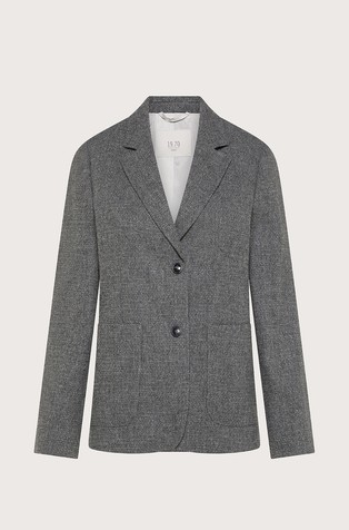 Wool-blend single-breasted blazer