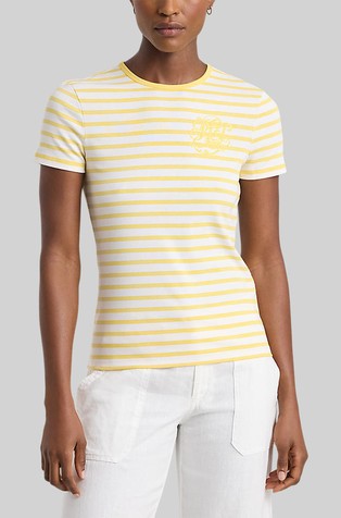 Prugasta majica kratkih rukava od rastezljivog pamuka