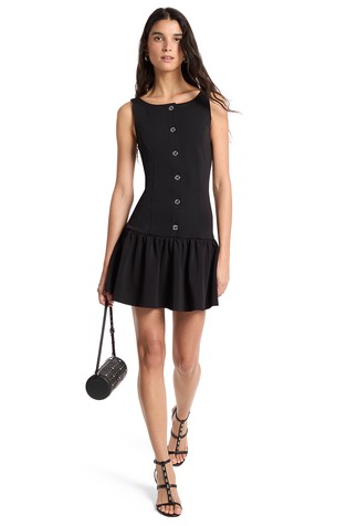 Haljina bez rukava od krep tkanine