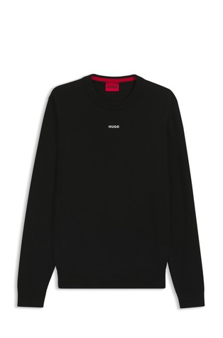 Pleten pamučni pulover s logo detaljem