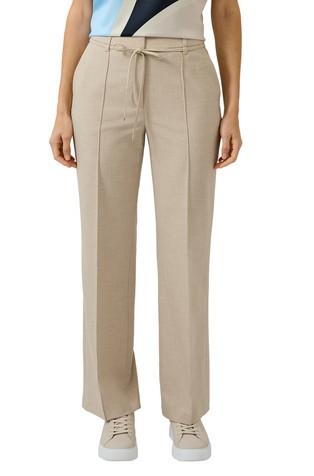 Ravne hlače s uskom trakom za vezanje u struku