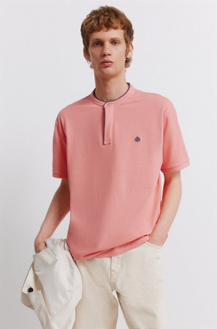 Mandarin collar polo shirt slim fit