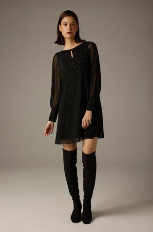 Mrežasta haljina s ukrasnim kamenčićima