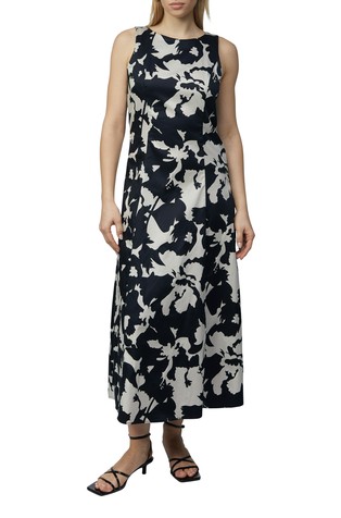 Duga haljina od mješavine pamuka s uzorkom