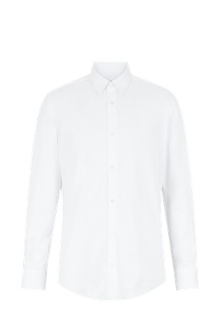 Slim fit košulja od pamučne tkanine sa satenskim sjajem