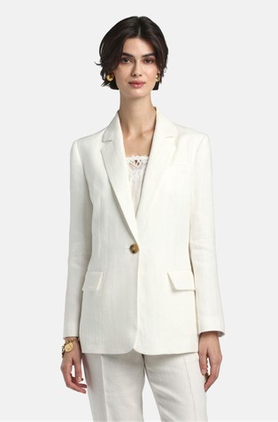 Single-breasted linen blazer