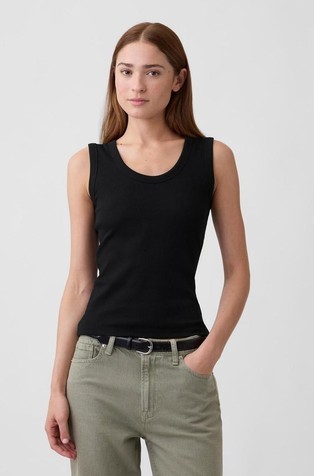 Ribbed Scoopneck Tank Top