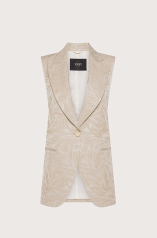 Duži prsluk od mješavine pamuka sa žakard uzorkom