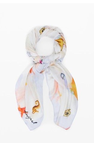 Rectangular printed scarf