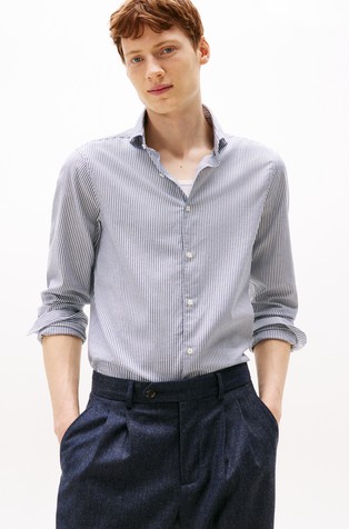 Prugasta slim fit oxford košulja