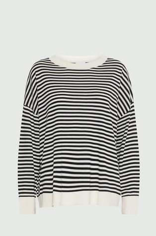 Oversized fit pleten pulover s prugastim uzorkom