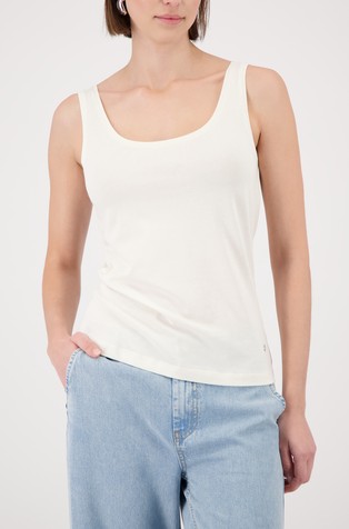 Sleeveless top in stretch cotton