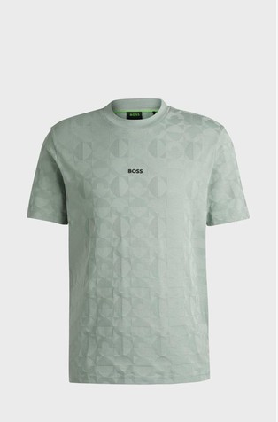 Relaxed-fit T-shirt in cotton with circle jacquard