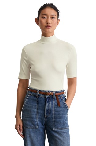 Slim fit majica od Tencel™ modala s povišenim ovratnikom