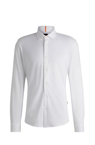 Slim fit košulja od pamučnog jerseya