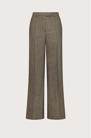 Herringbone wool blend trousers