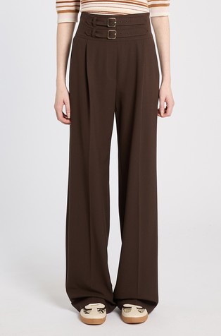 High rise trousers with pleats