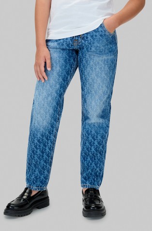 Tapered fit jeans hlače s uzorkom logotipa