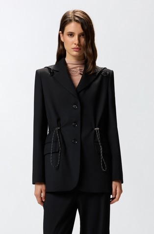 Sako s kapuljačom i podesivom vezicom u struku