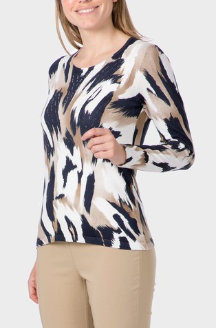 Pleten pulover s uzorkom i ukrasnim kamenčićima