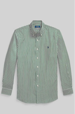 Custom fit prugasta košulja od popelina