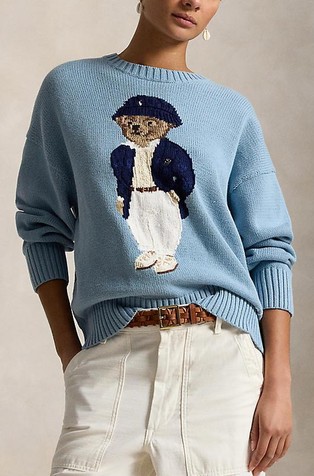 Polo Bear oversized fit pleten pamučni pulover
