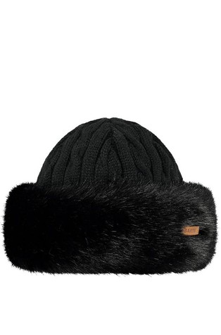 Teksturirano pletena kapa s obrubom od umjetnog krzna