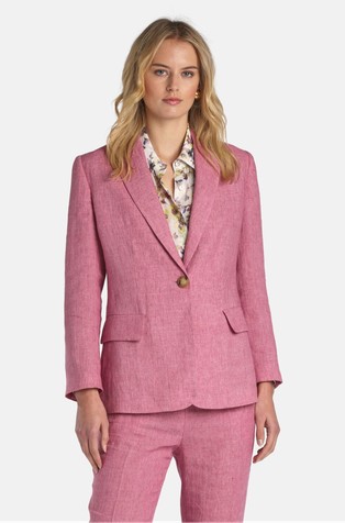 Single-breasted linen blazer