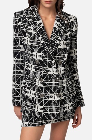 Sako od žakard tvida s dvorednim kopčanjem