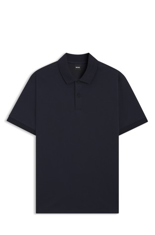 Polo majica od mješavine pamuka s uzorkom monograma ispod trake na kopčanje