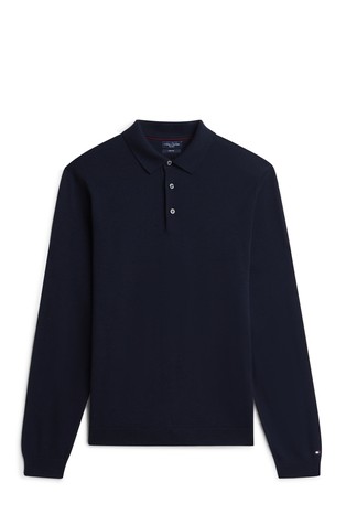 Merino Wool Long-sleeved Polo