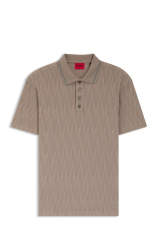 Žakard pamučna polo majica kratkih rukava