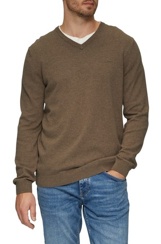 Knitted jumper with logo embroidery