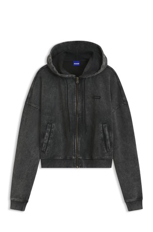 Relaxed-fit cropped hoodie