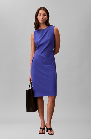 Haljina bez rukava od rastezljive krep tkanine