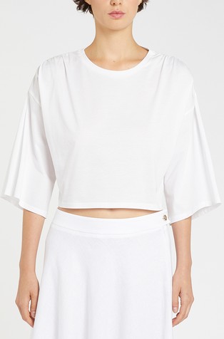 Cropped pamučna majica kratkih rukava