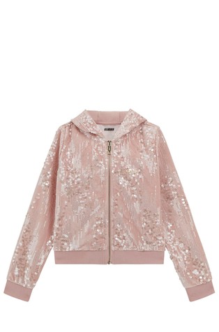 Pulover s kapuljačom i šljokicama