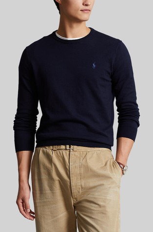 Slim fit pleten pamučni pulover