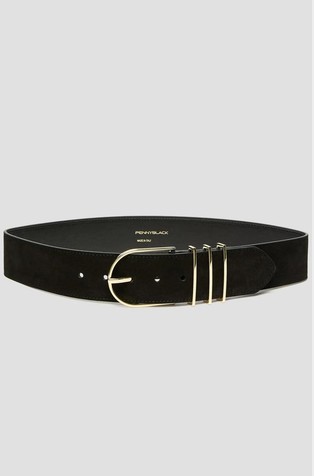 Wide suede belt