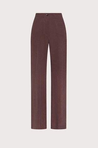 Straight fit trousers in viscose and silk